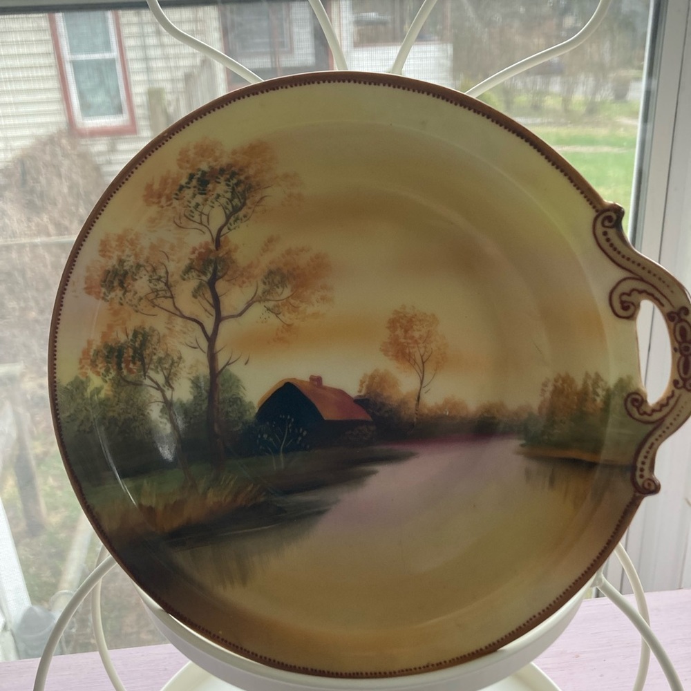 Vintage Noritake Ceramic Plate with Handle